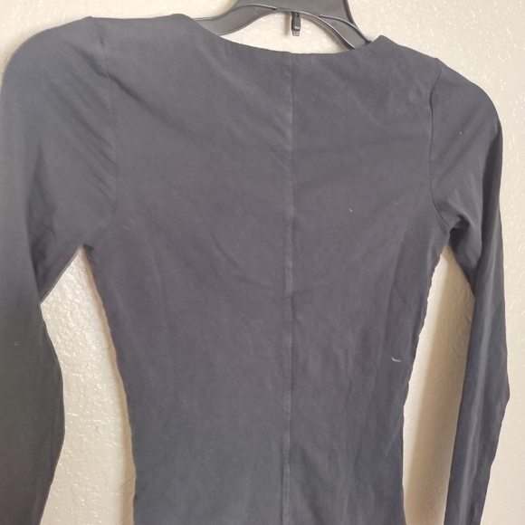 Everlane v neck long sleeve black bodysuit sz S - Picture 6 of 8